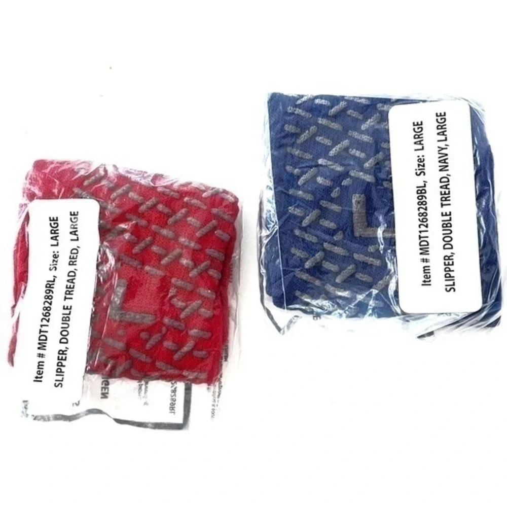 2 Pair! Red & Blue Double-Tread Anti-Slip Gripper Socks!
